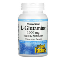 Natural Factors, Micronized L-Glutamine, 1,000 mg, 90 Vegetarian Capsules