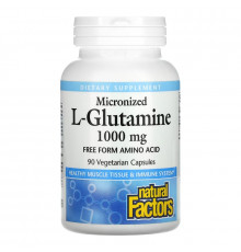 Natural Factors, Micronized L-Glutamine, 1,000 mg, 90 Vegetarian Capsules