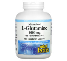 Natural Factors, Micronized L-Glutamine, 1,000 mg, 180 Vegetarian Capsules
