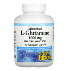 Natural Factors, Micronized L-Glutamine, 1,000 mg, 180 Vegetarian Capsules