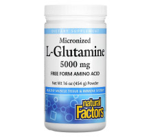 Natural Factors, Micronized L-Glutamine Powder, 5,000 mg, 16 oz (454 g)