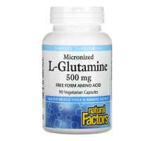 Natural Factors, Micronized L-Glutamine, 500 mg, 90 Vegetarian Capsules