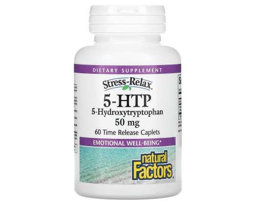 Natural Factors, 5-HTP, 50 mg, 60 Enteric Покрытые Капсулы Natural Factors, 5-HTP, 50 mg, 60 Enteric Покрытые Капсулы