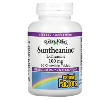 Natural Factors, Stress-Relax, Suntheanine, L-тианин, 100 мг, 60 жевательных таблеток