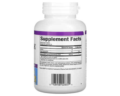 Natural Factors, Stress-Relax, Pharma GABA, 60 жевательных таблеток Natural Factors, Stress-Relax, Pharma GABA, 60 жевательных таблеток