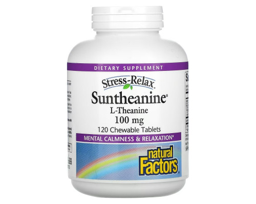 Natural Factors, Suntheanine, 100 mg , 120 Chewable Tablets Natural Factors, Suntheanine, 100 mg , 120 Chewable Tablets