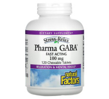 Natural Factors, Stress-Relax, Pharma GABA, 100 mg, 120 Chewable Tablets