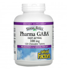 Natural Factors, Stress-Relax, Pharma GABA, 100 mg, 120 Chewable Tablets