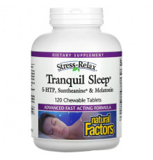 Для здорового сна Natural Factors, Tranquil Sleep, 120 Chewable Tablets