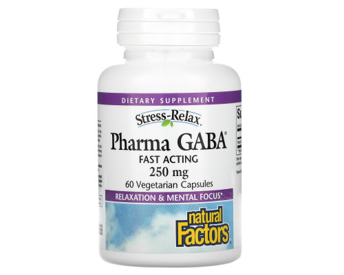 Natural Factors, Stress-Relax, Pharma GABA, 250 mg, 60 Vegetarian Capsules Natural Factors, Stress-Relax, Pharma GABA, 250 mg, 60 Vegetarian Capsules