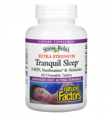 Natural Factors, Stress-Relax, Extra Strength Tranquil Sleep, 60 Chewable Tablets