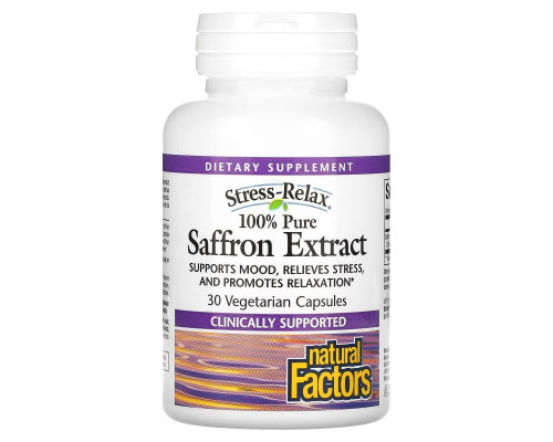 Natural Factors, Stress-Relax, 100% Pure Saffron Extract, 30 Vegetarian Capsules Natural Factors, Stress-Relax, 100% Pure Saffron Extract, 30 Vegetarian Capsules