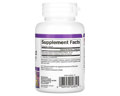 Natural Factors, Stress-Relax, 100% Pure Saffron Extract, 30 Vegetarian Capsules Natural Factors, Stress-Relax, 100% Pure Saffron Extract, 30 Vegetarian Capsules