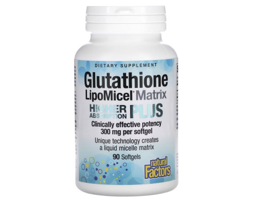 Natural Factors, Glutathione LipoMicel Matrix, 300 mg, 90 Softgels Natural Factors, Glutathione LipoMicel Matrix, 300 mg, 90 Softgels
