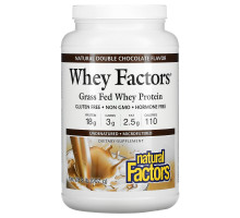 Natural Factors, Whey Factors, сывороточный протеин из молока коров на подножном вскармливании, натуральны шоколадный вкус, 2 фунта (907 г)