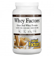 Natural Factors, Whey Factors, сывороточный протеин из молока коров на подножном вскармливании, натуральны шоколадный вкус, 2 фунта (907 г)