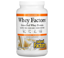 Natural Factors, Whey Factors, сывороточный протеин, полученный от вскормленных травой коров, без вкусовых добавок, 907 г