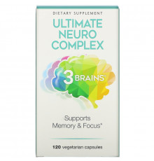 Natural Factors, 3 Brains, Ultimate Neuro Complex, 120 Vegetarian Capsules