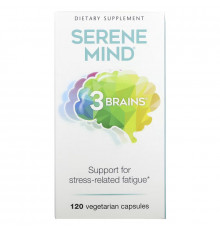 Natural Factors, 3 Brains, Serene Mind, 120 Vegetarian Capsules