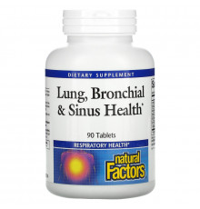 Natural Factors, Здоровье дыхательных путей (Lung, Bronchial & Sinus Health), 90 таблеток