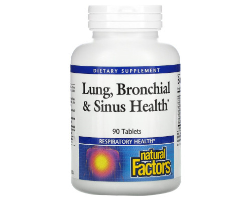 Natural Factors, Здоровье дыхательных путей (Lung, Bronchial & Sinus Health), 90 таблеток Natural Factors, Здоровье дыхательных путей (Lung, Bronchial & Sinus Health), 90 таблеток