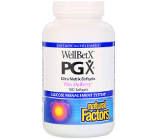 Natural Factors, WellBetX PGX, с шелковицей, 180 гелевых капсул