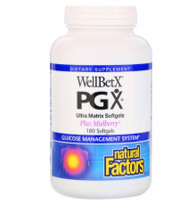 Natural Factors, WellBetX PGX, с шелковицей, 180 гелевых капсул