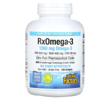 Natural Factors, Rx Omega-3 Factors, 630 mg, 120 Softgels