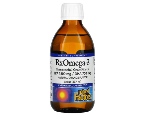 Natural Factors, Rx Omega-3, натуральный апельсиновый вкус, 8 жидк. унц. (237 мл) Natural Factors, Rx Omega-3, натуральный апельсиновый вкус, 8 жидк. унц. (237 мл)