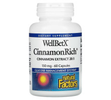 Natural Factors, WellBetX, CinnamonRich, 150 mg, 60 Capsules