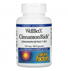 Natural Factors, WellBetX, CinnamonRich, 150 mg, 60 Capsules