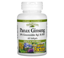 Natural Factors, женьшень обыкновенный (Panax ginseng), 60 мягких таблеток