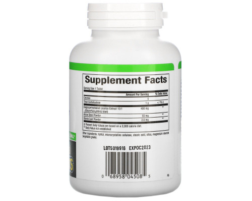 Natural Factors, Глицирризинат корня солодки, 90 жевательных таблеток Natural Factors, Глицирризинат корня солодки, 90 жевательных таблеток