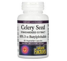 Natural Factors, Семена сельдерея, стандартизированный экстракт, 60 капсул в растительной оболочке