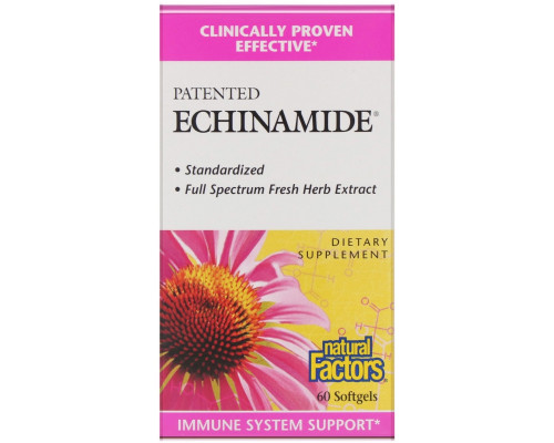 Natural Factors, Echinamide, 60 мягких табеток Natural Factors, Echinamide, 60 мягких табеток