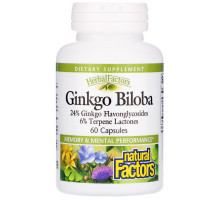 Natural Factors, Гингко билоба, 60 капсул