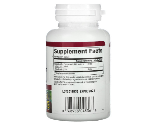 Natural Factors, Экстракт виноградных косточек, 100 мг, 90 капсул Natural Factors, Экстракт виноградных косточек, 100 мг, 90 капсул