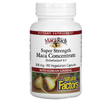 Natural Factors, Maca Rich, Maca Concentrate, Super Strength, 500 mg, 90 Vegetarian Capsules