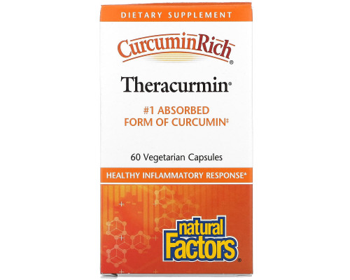 Natural Factors, CurcuminRich, теракурмин, 60 вегетарианских капсул Natural Factors, CurcuminRich, теракурмин, 60 вегетарианских капсул