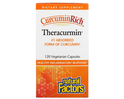 Natural Factors, CurcuminRich, Theracurmin, 120 Vegetarian Capsules Natural Factors, CurcuminRich, Theracurmin, 120 Vegetarian Capsules