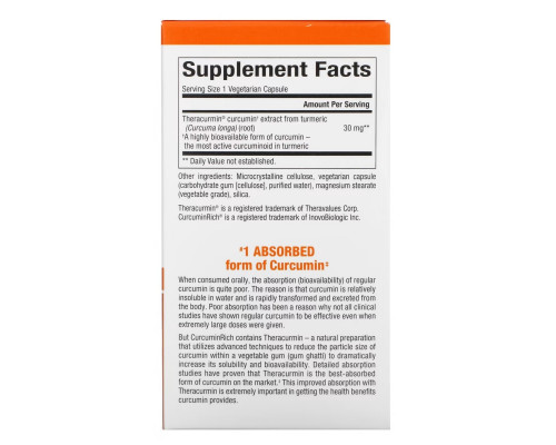 Natural Factors, CurcuminRich, Theracurmin, 30 Vegetarian Capsules Natural Factors, CurcuminRich, Theracurmin, 30 Vegetarian Capsules