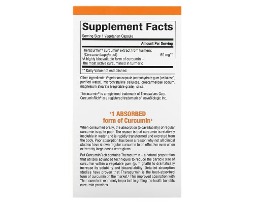 Natural Factors, Theracurmin, Double Strength, 30 Vegetarian Capsules Natural Factors, Theracurmin, Double Strength, 30 Vegetarian Capsules
