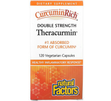 Natural Factors, CurcuminRich, Double Strength Theracurmin, 120 Vegetarian Capsules