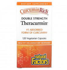 Natural Factors, CurcuminRich, Double Strength Theracurmin, 120 Vegetarian Capsules