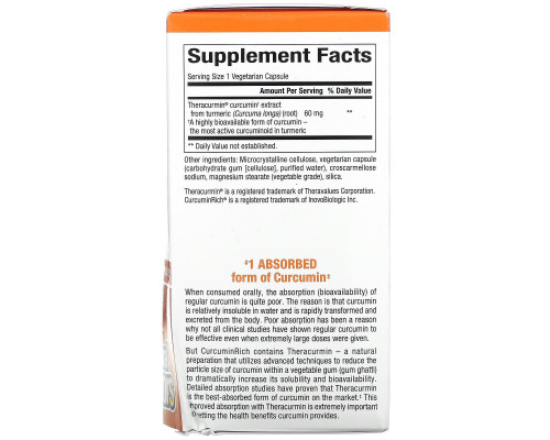 Natural Factors, CurcuminRich, Double Strength Theracurmin, 120 Vegetarian Capsules Natural Factors, CurcuminRich, Double Strength Theracurmin, 120 Vegetarian Capsules