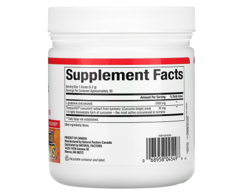 Natural Factors, CurcuminRich, Theracurmin & L-Glutamine, 5.5 oz (156 g) Natural Factors, CurcuminRich, Theracurmin & L-Glutamine, 5.5 oz (156 g)
