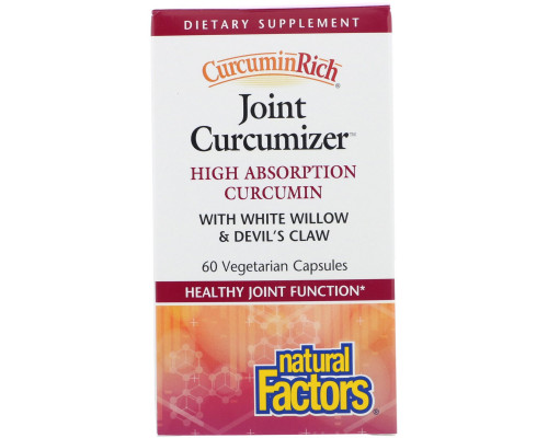 Natural Factors, CurcuminRich, средство для суставов на основе куркумина, 60 вегетарианских капсул Natural Factors, CurcuminRich, средство для суставов на основе куркумина, 60 вегетарианских капсул