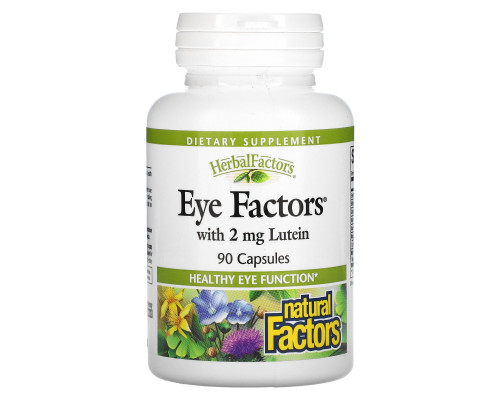 Natural Factors, Препарат Eye Factors с 2 мг лютеина, 90 капсул Natural Factors, Препарат Eye Factors с 2 мг лютеина, 90 капсул
