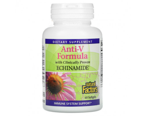 Эхинацея Anti-V Formula, with Clinically Proven Echinamide, 60 Softgels Эхинацея Anti-V Formula, with Clinically Proven Echinamide, 60 Softgels