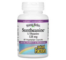 Natural Factors, Stress-Relax, Suntheanine, L-теанин, 125 мг, 60 капсул в растительной оболочке